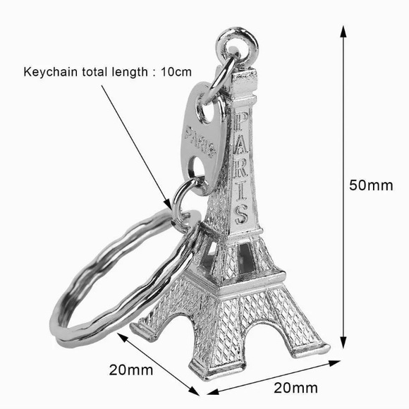 The Eiffel Tower Gold Keychain Iron Lady la Tour Eiffel Paris France Key Ring - Picture 11 of 16